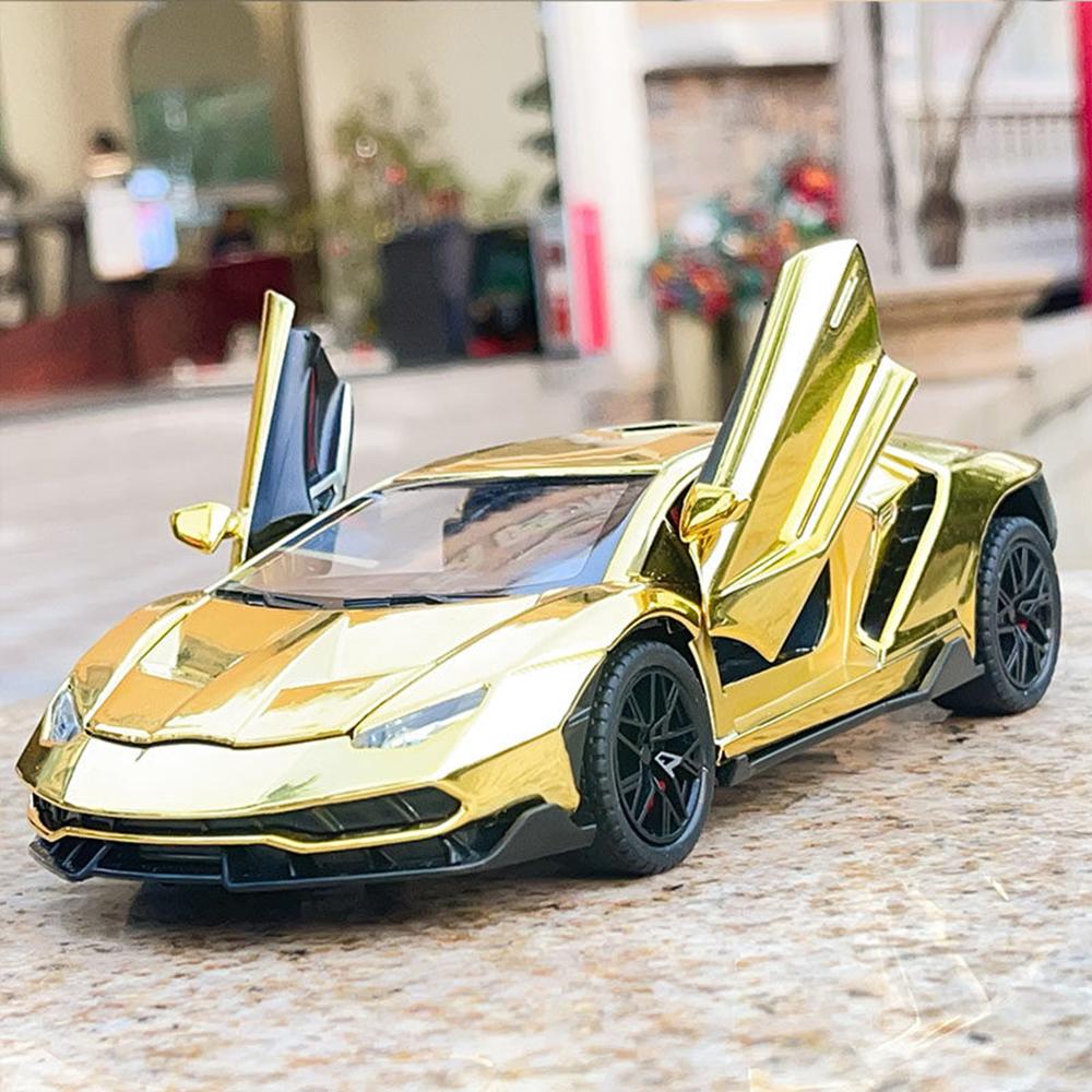 1:24 למבורגיני LP770-4 אפולו EVO דגם מתכת רכב ספורט צעצועי דגם מסגסוגת דלתות נפתחות צמיגי גומי משיכה לאחור רכבי צעצוע מתנות