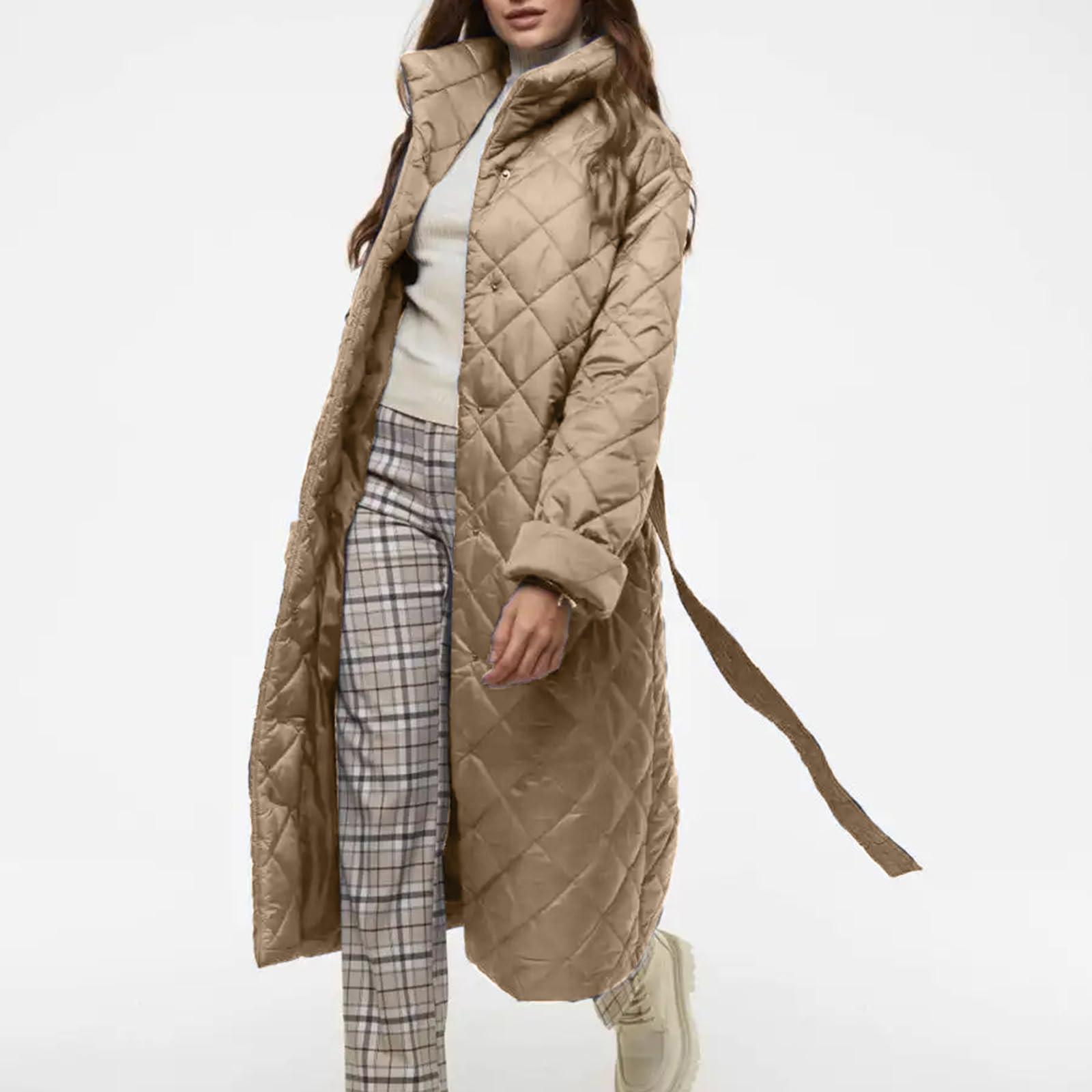 

Жіноче модне однотонне верхнє пальто з довгим рукавом і стоячим коміром, осінь і зима XXL кавовий