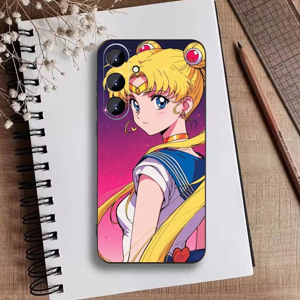 Cartoon D-Sailor M-Moons Phone Case For Samsung Galaxy A73,A21s,A22,A31,A52,A53,A71,A41Soft Black Shell