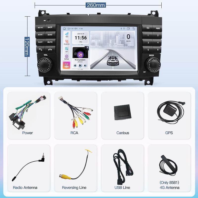 Navigation and Reversing Screen Radio for Mercedes CLK-Class W209 AMG