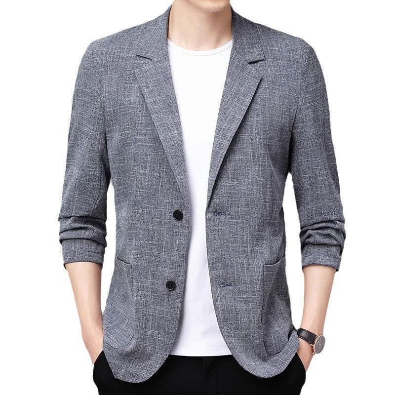 Summer Men Thin Coat Men S Suit Jacket Autumn Linen Solid Color Casual Suit Korean Slim Fit Formal Business Suit Jacket