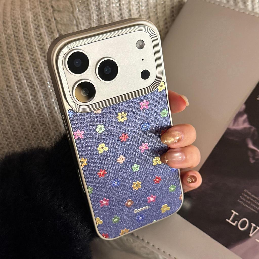 Kreativní pozlacený květinový kryt na telefon pro iPhone 16, iPhone 17 a iPhone 17 Pro Max