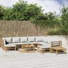 VidaXL Garden Lounge Set 12 Pcs with Light Grey Cushions Bamboo, Lounge Set, Outdoor Lounge Set 3155099