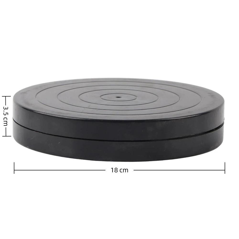Plastic Clay Turntable 4.52×1.35 inches Black Ceramic Rotation Wheel Double Side 7×1.35 inches Pottery Turntable Clay Craft