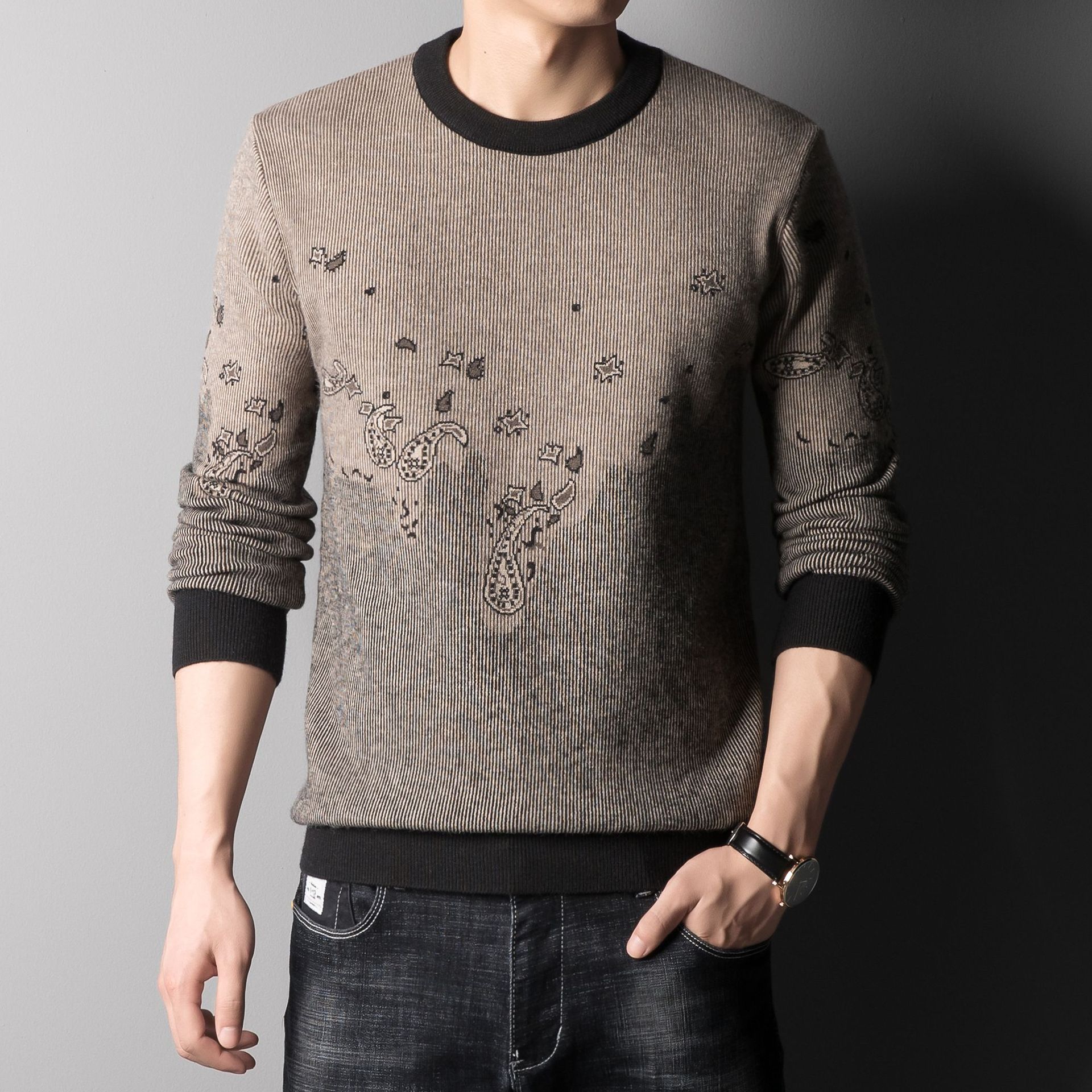 Men s Winter Crew Neck Fashion M