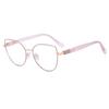 Classic Blue Light Blocking Women Cat Eye Glasses Frame Fashion Metal Spring Hinge Eyewear Optical Prescription Reading Glasses