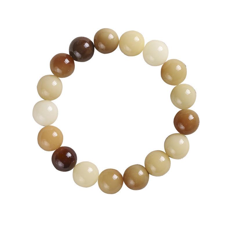 Handcrafted Ancient-Style Bodhi Root Multi-Treasure Bracelet in Caramel