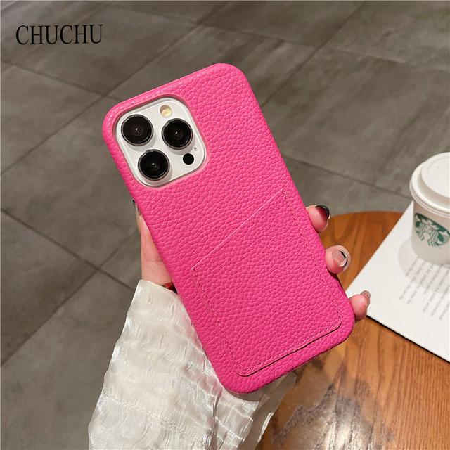 Luxury Brand Skin Card Package Lichee Pattern Pu Leather Phone Case For Iphone 14 13 7 8 Plus X 12 Xr Max 11 Pro Se Mini Cover