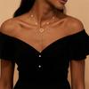 Collier Y Étoilé Orné de Diamants avec Chaîne Perles pour Femmes et Hommes