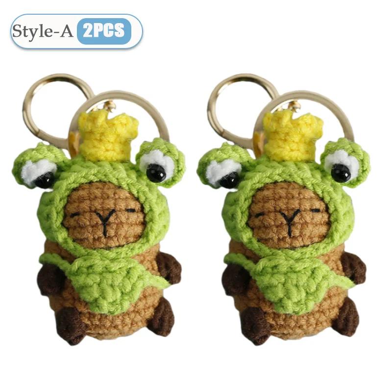 1-10PCS Capybara Crochet Doll Ornament Crochet Positive Energy Dolls Handmade Toy Desk Office Room Decoration Christmas Gifts