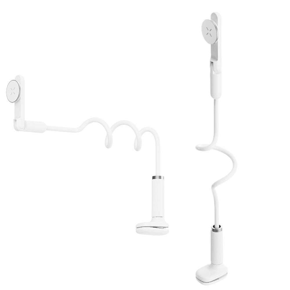 LR-062 90cm Flexible Arm Magnetic Phone Holder Desktop Bedside Clip-On Rotatable Stand