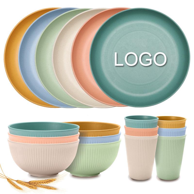 Wheat Straw Reusable Cutlery & Tableware Set: Dishwasher & Microwave Safe
