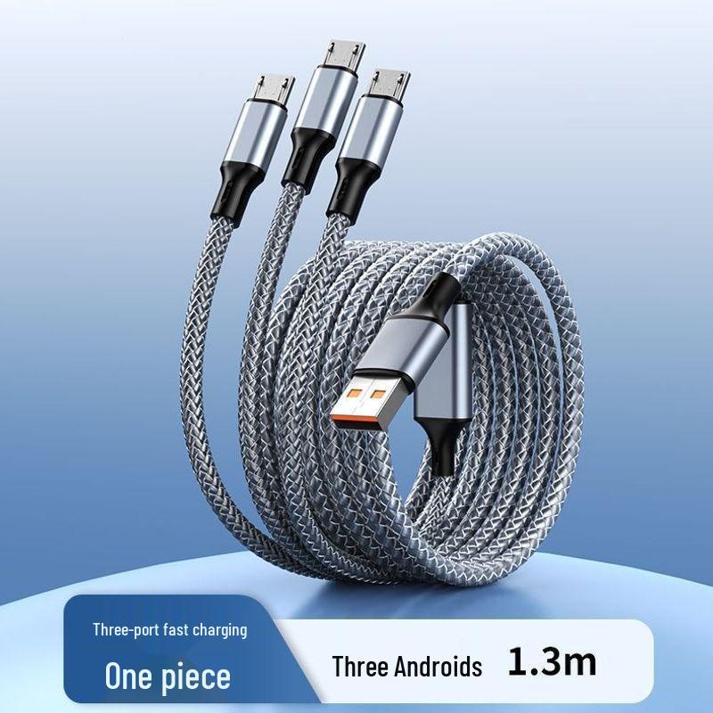 2m Multi-functional 3-in-1 Fast Charging Cable: USB-C & Android Compatible Charger
