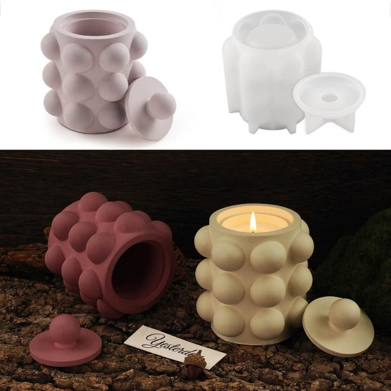 Resin Jar Molds with Lid Silicone Container Mold Jewelry Organizers Mold Storage Jar Epoxy Casting Candle Holder Molds