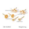 18K Gold Plated Stainless Steel Stud Earring Set - Trendy, Light Luxury Jewelry for Women