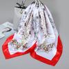 Small silk scarf women's large square scarf yarn scarf spring, autumn and winter matching shirt middle-aged mother square 91 × 91 thin scarf