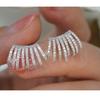 Vintage Claw Geometry White Stone Earrings for Women Silver Color Party Drop Earrings Jewelry
