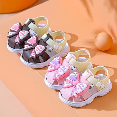 Girls' Sandals with Bowknot New Summer Children's Soft Sole Non-Slip Baby Infant0-3Princess Sandals for 1-year-old Girls
