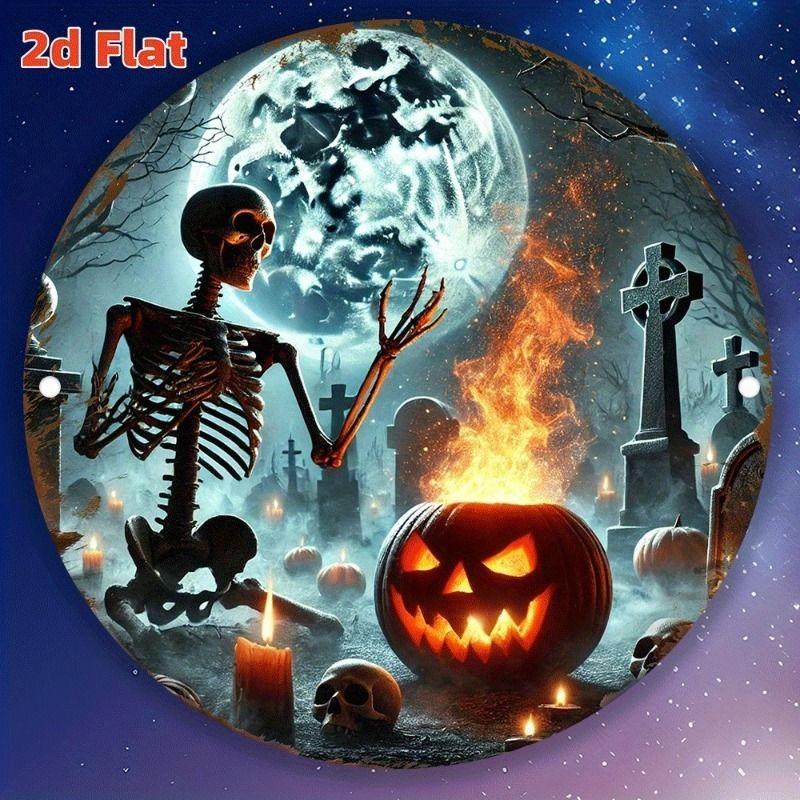 2D Flat Hanging Decorative Metal Sign Hand Painted Art