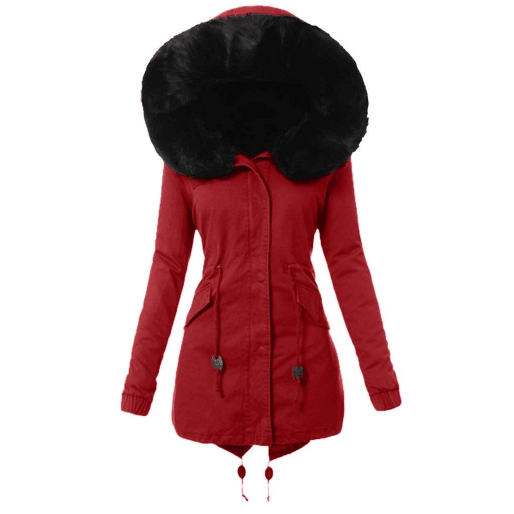 European & American Slim Hooded Cotton Jacket - Women's Autumn/Winter Warm Zipper Coat