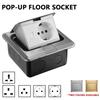 Pop Up Floor Socket Hidden Type EU/FR/US/UK/Universal Power Outlet Stainless Steel Electrical Switches For Home Office Table