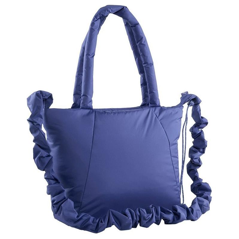 Puma Solid Color Minimalist Versatile Silver Logo Zipper Closure Fabric Tote Bag Women Tote Bags Violet 091444-02