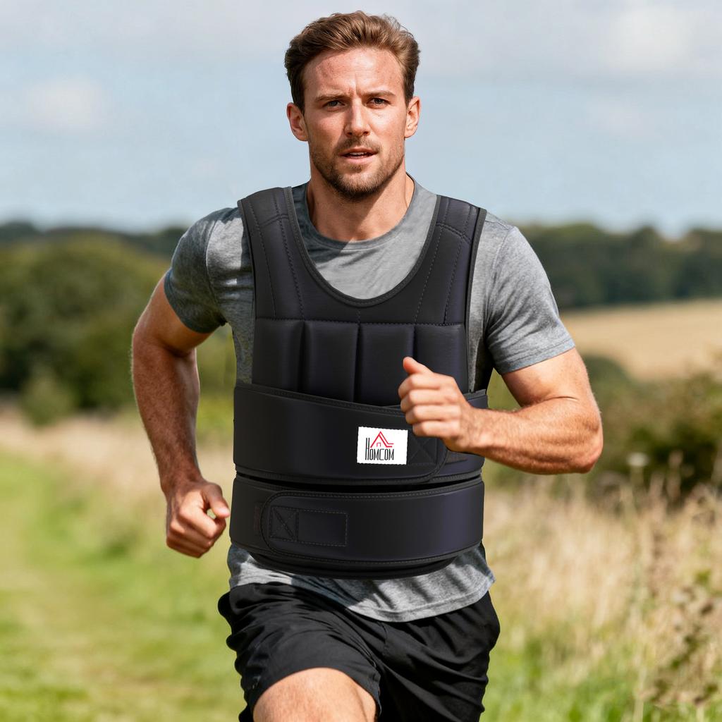 20KG Adjustable Weight Vest, Black