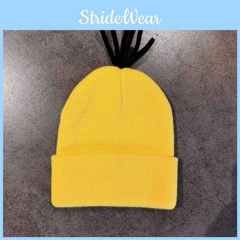 Cartoon Warm Minions Knit Hat With Acrylic Fabric For Street And Events Cosplay