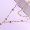 Fashion exaggerated geometric fringed round bead necklace women's temperament multi-layer long necklace jewelry