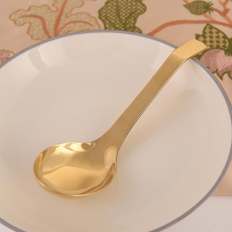 Brass soup spoon copper spoon household handmade big head deepening spoon thickened porridge spoon round spoon spoon copper tableware