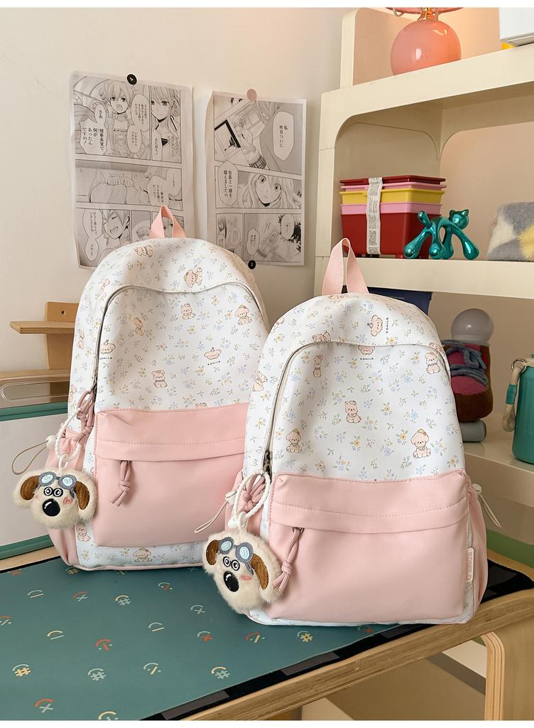 Schoolbag Simple Bear School Bag Premium Sense Backpack College Student Commuter Junior High School Girls School Bag Japanese and Korean Simple Backpa