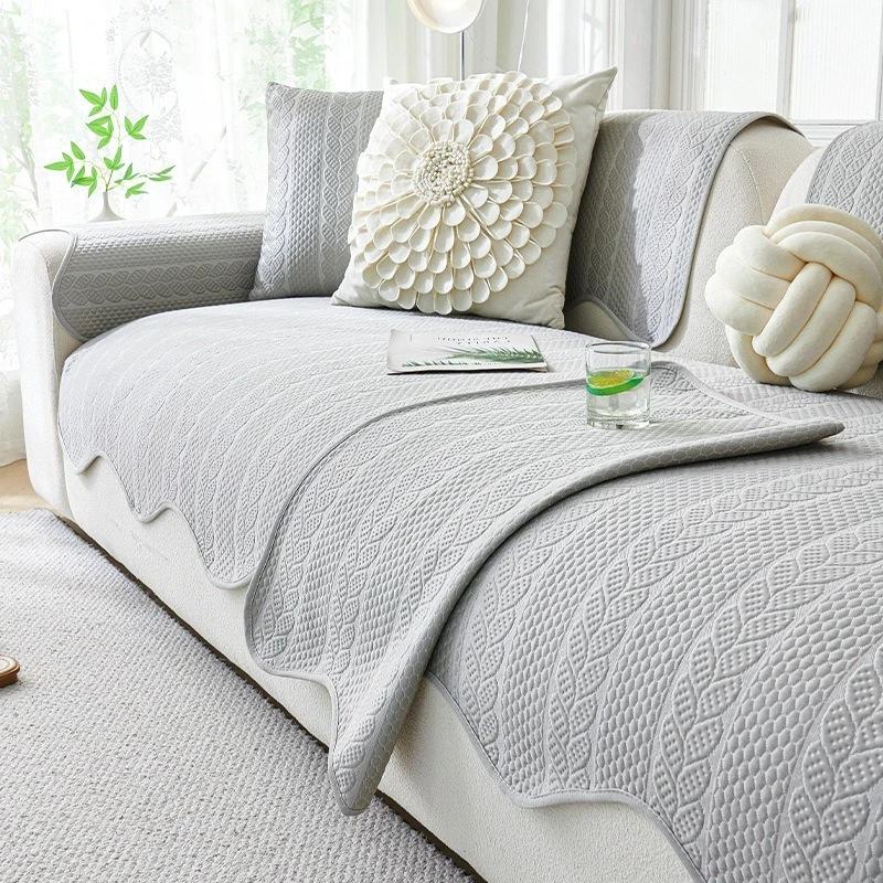 

Летняя диванная подушка из ледяного шелка, прохладная на ощупь, дышащие чехлы для дивана для гостиной, универсальный чехол на диван против загрязнений, диванное полотенце A 70x70cm 1pc