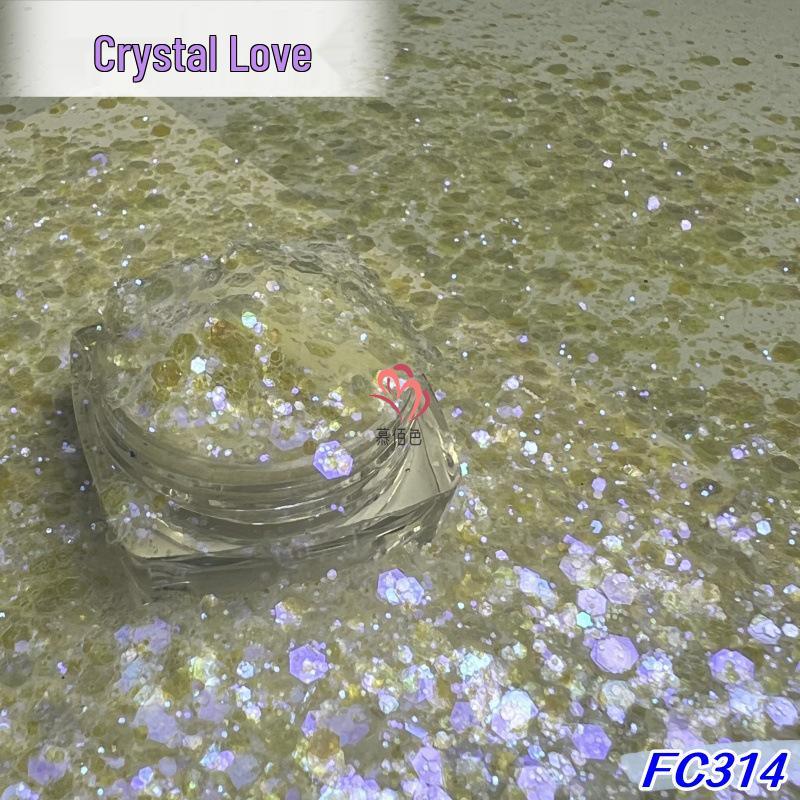 Crystal Love Iridescent Nail Art Sparkle Flakes - High Gloss, Mixed Sizes, Super Thin Glitter for Color Filling 5ml