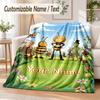 Die Biene Maja Custom Name Flannel Throw Blanket Soft Warm for Sofa Bed Indoor Home Use