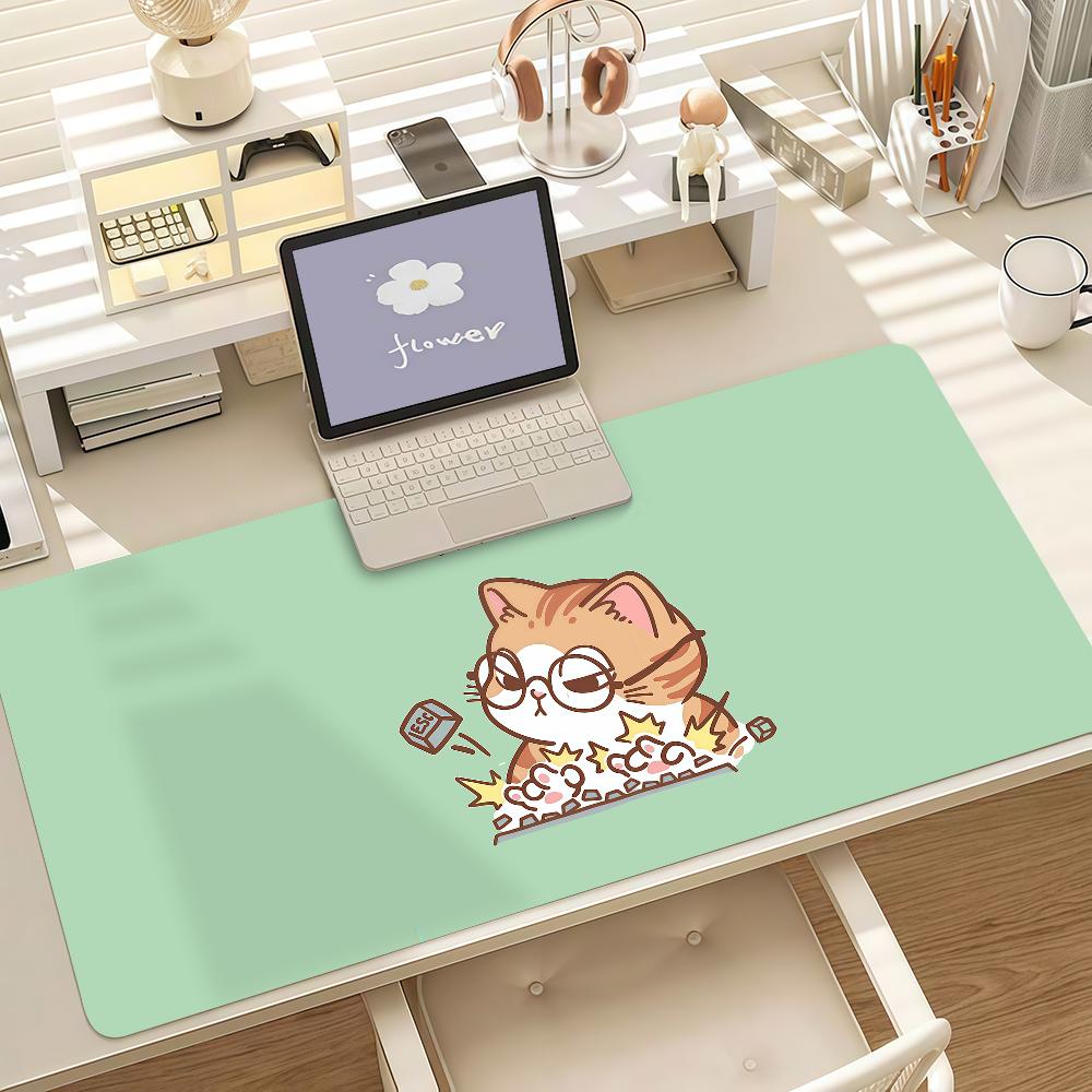 Cartoon Katze Mauspads Anti-Rutsch Gummi-Kante Verriegelt Verdickt Laptop Gaming Schreibtischmatte