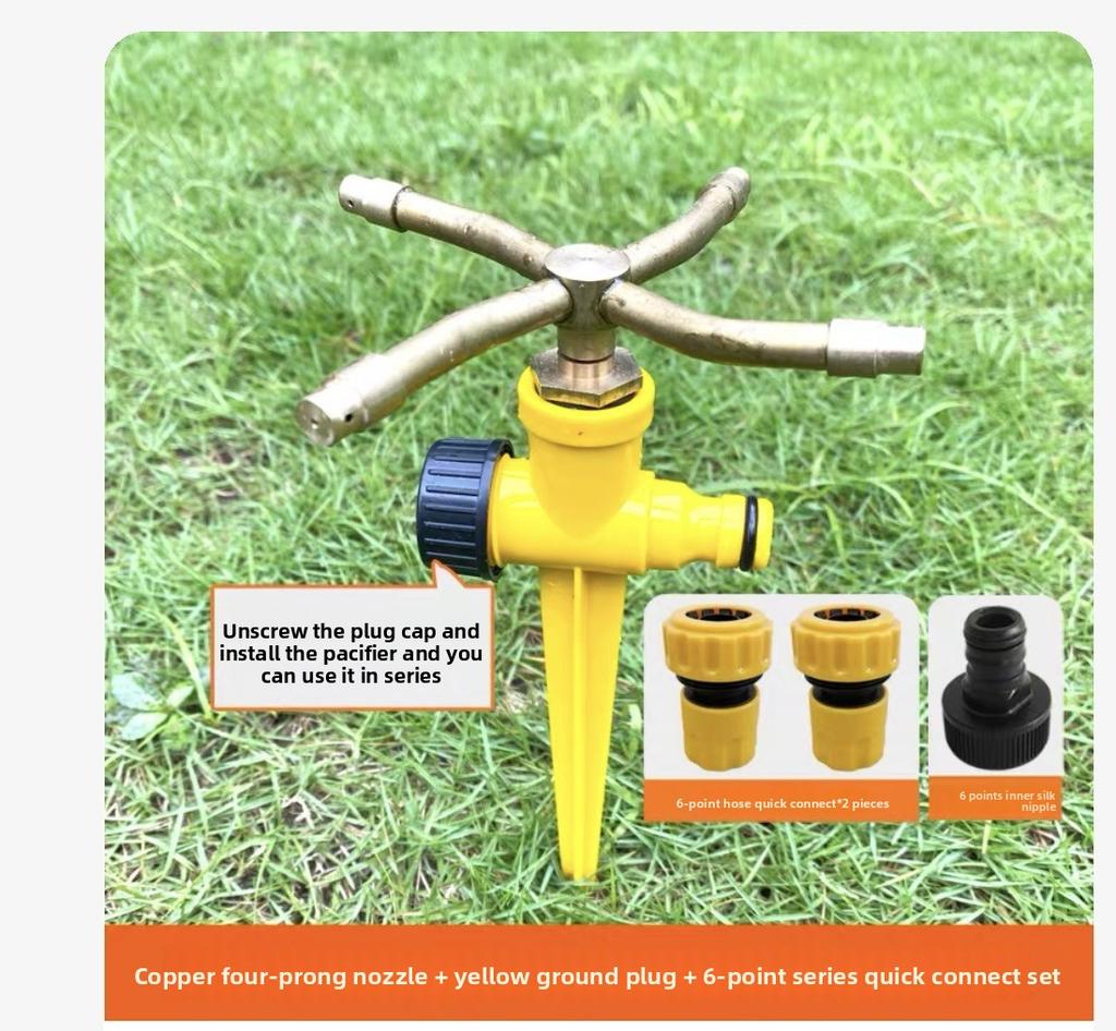 1PZ 1/2/3/4 Bracci Automatici Rotanti Irrigatore da Giardino Prato Ugello Irrigazione Spruzzatore Rotante in Ottone