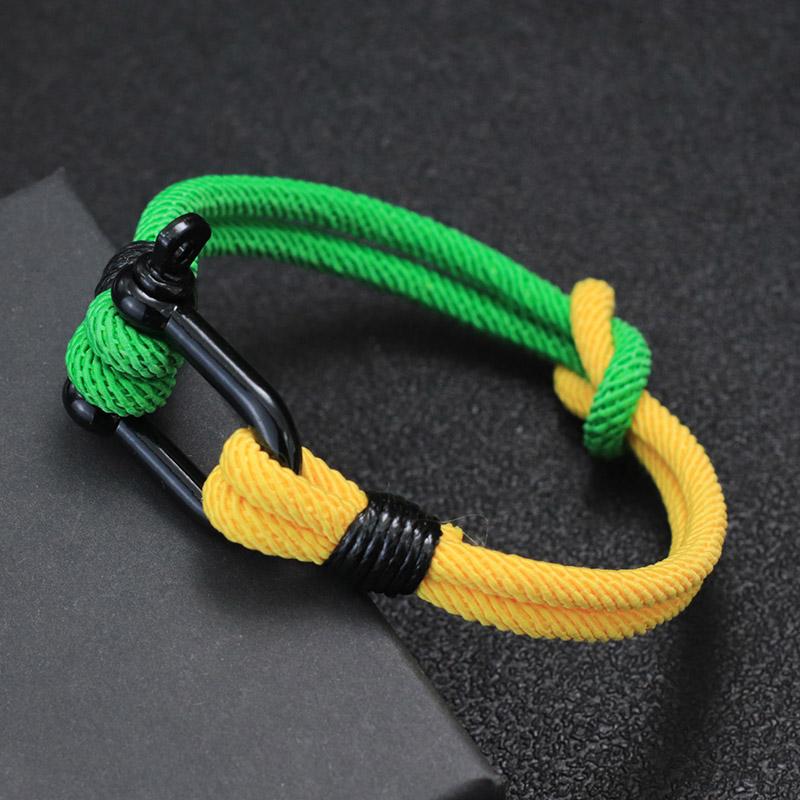 Noter Yellow Blue Ukrainian Symbol Bracelet Men Bicolor Concentric Knot Cord Chain Braclet Gift For Him Ukraine Accessories