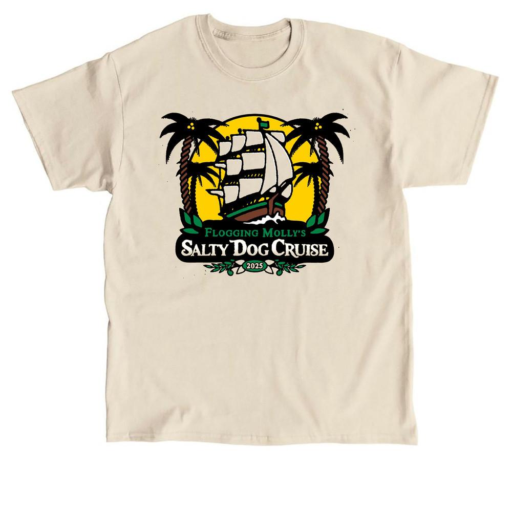 

Rare Flogging Molly Salty Dog Cruise 2025 T Shirt Sand All Size OB999 Unisex T-Shirt XXL