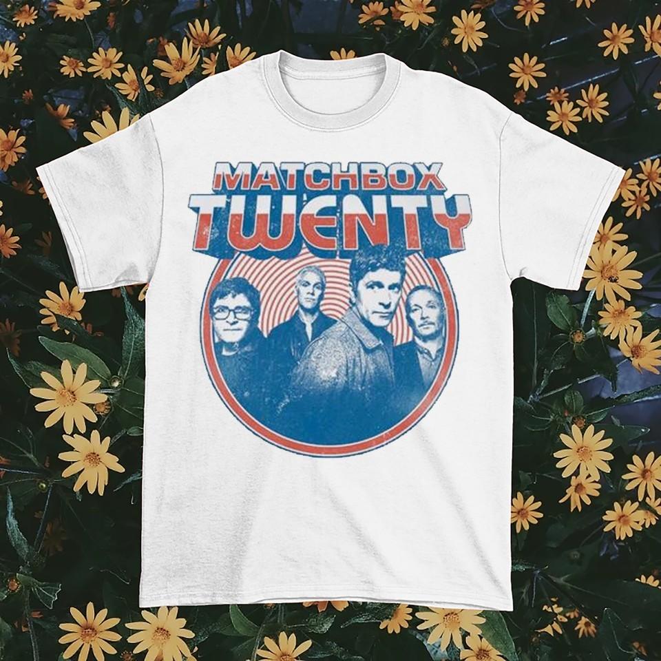 Винтажная белая футболка унисекс с принтом группы Matchbox Twenty, тяжелый хлопок, полный размер UR123 L