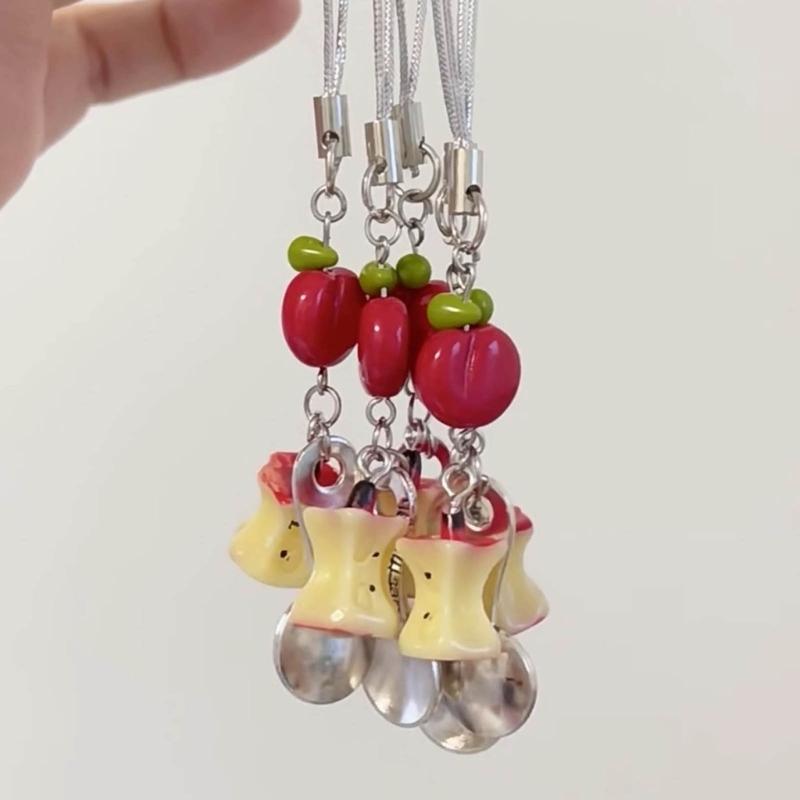 Trendy Core Bag Decoration Lovely Fruit Pendant Keychain Phone Chain Accessory