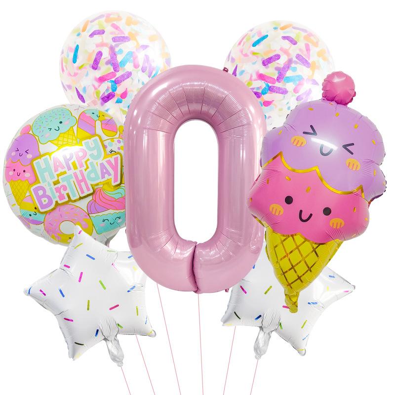 

Серия Конфеты Мороженое Детская вечеринка по случаю дня рождения Фотокомпозиция Цифровой набор шаров из алюминиевой пленки Digital Ice Cream Set 0