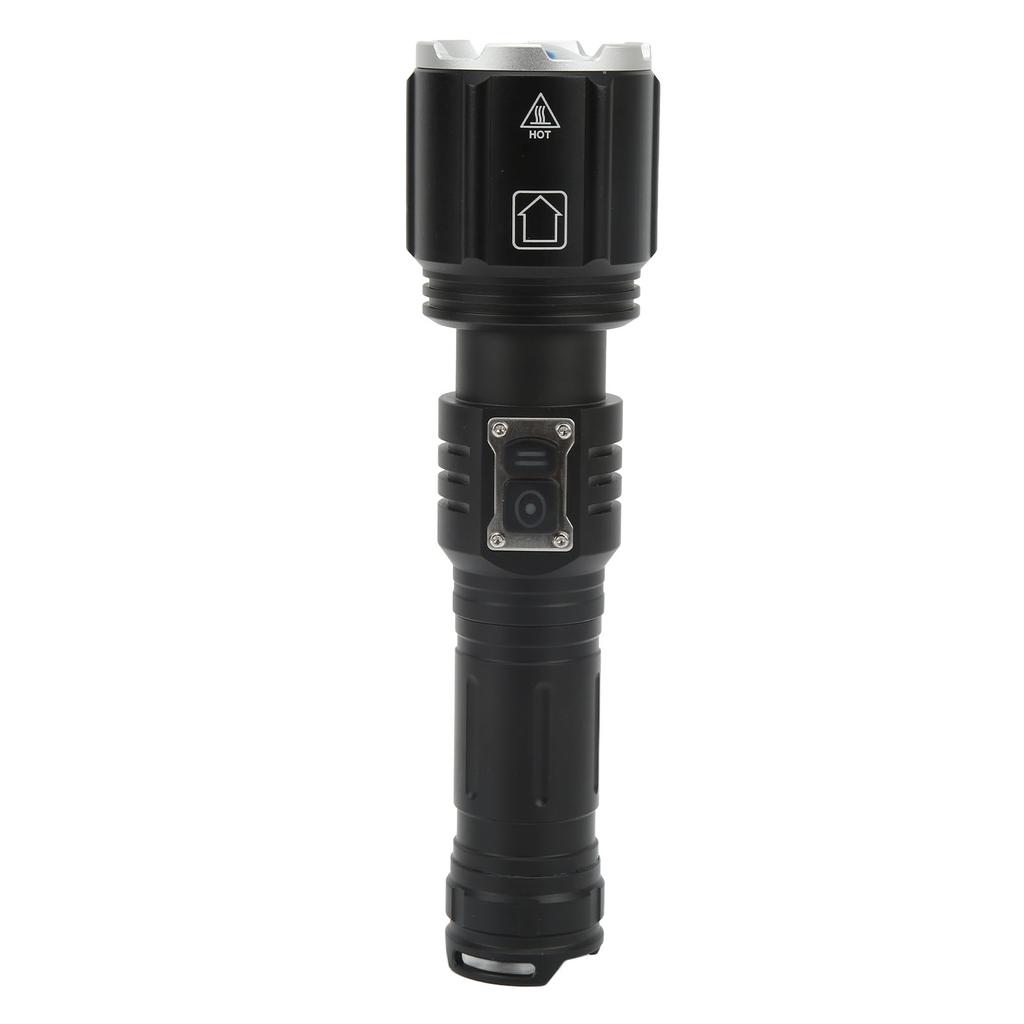 LED Flashlight Super Bright Double Switch Anti Slip Waterproof Type C USB Charging Flashlight for Outdoor Camping