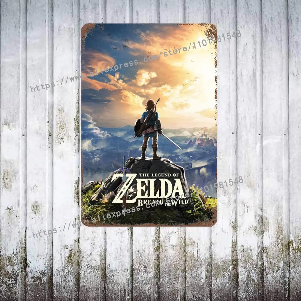 Zelda Story of The Hero Time Decor Poster Vintage Tin Metal Sign Decorative Plaque for Pub Bar Man Cave Club Wall Decoration