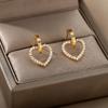 Cute Zircon Heart Earrings For Women Crystal Heart Stud Love Earring Couple Bridesmaid Valentine'S Day Jewelry Gift