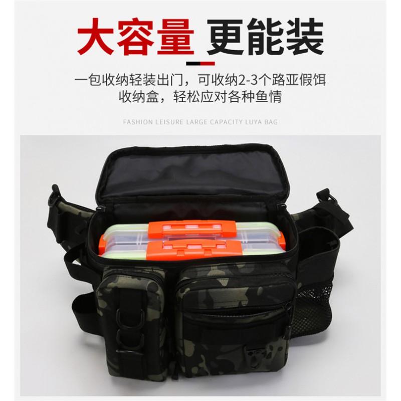 Outdoor Fishing Tackle Bag Waterproof Multi-Compartment Carryall Rods Lures Lines Gear Travel Sports