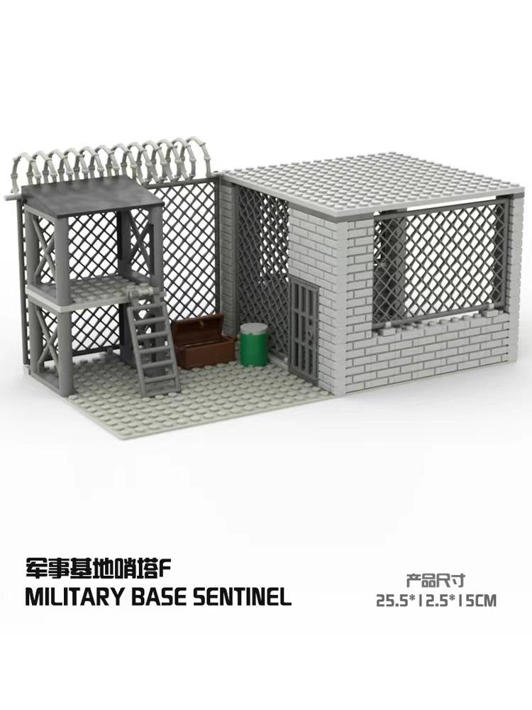 Figure Militari Arma Filo Spinato Sacchi di Sabbia Accessori Base MOC Scena Militare Blocchi da Costruzione Mattoncini Blocchi Giocattoli per Bambini Set di Gioco
