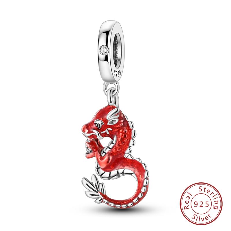 New Copper New Year Series Lucky Cat God Of Wealth Lion Dance Pendants Charms Beads Fit Diy Bracelets Jewelry Gift
