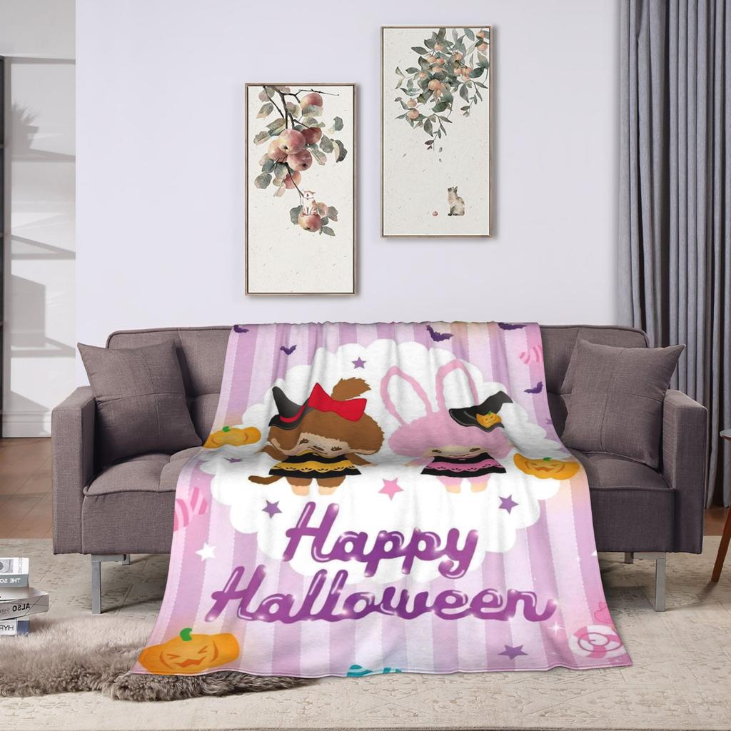 Cute Monchhichis Blankets Coral Fleece Plush Summer Breathable Super Soft Throw Blanket for Sofa Outdoor Quilt