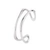 Simple And Fashion Double Layer Bangle with Geometric Irregular Lines 925 Sterling Silver Exquisite Opening Bracelets TYB650