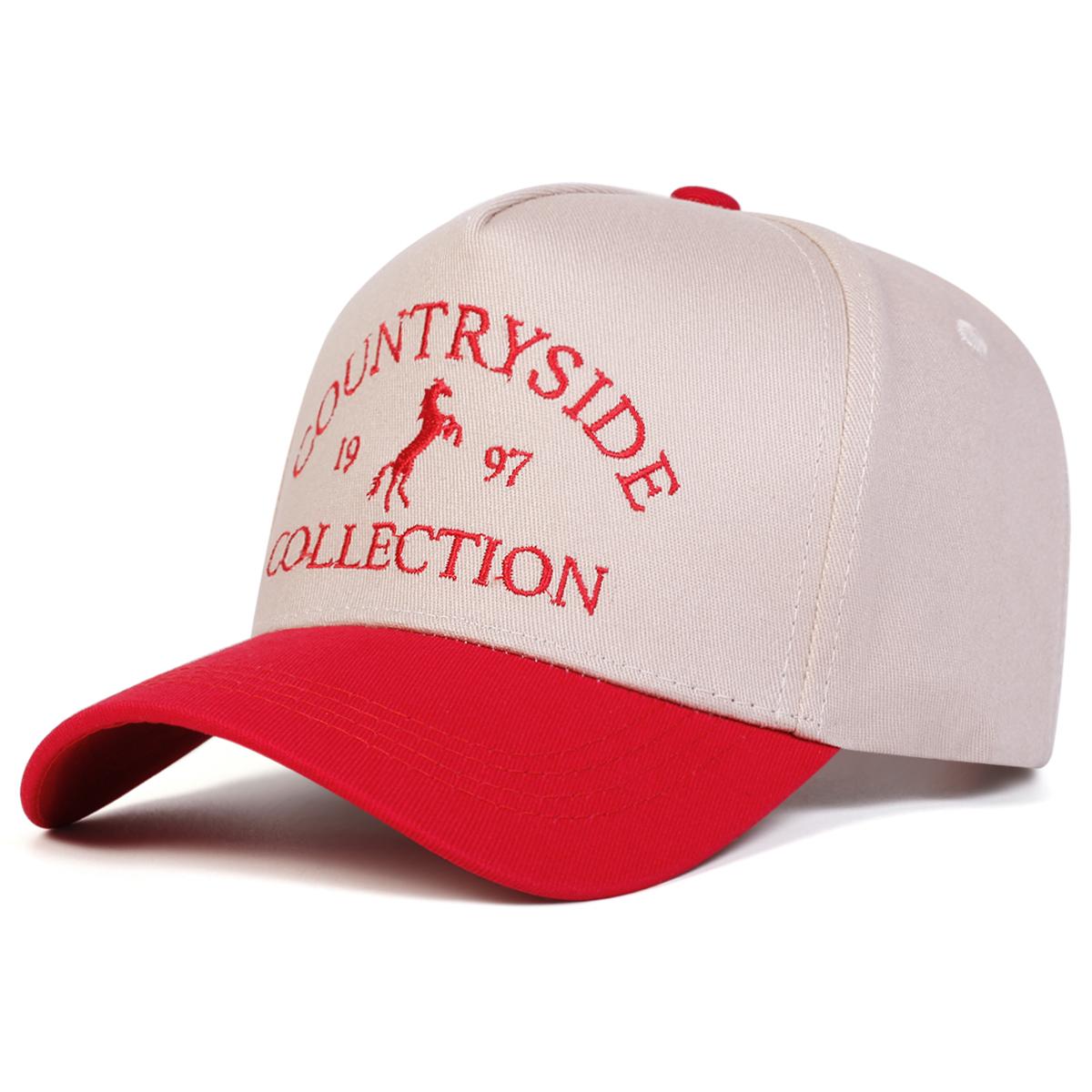 

Мужская бейсболка пэчворк с вышивкой букв, уличная регулируемая солнцезащитная кепка для отдыха, весна-осень, для путешествий, туризма, пляжного отдыха красный